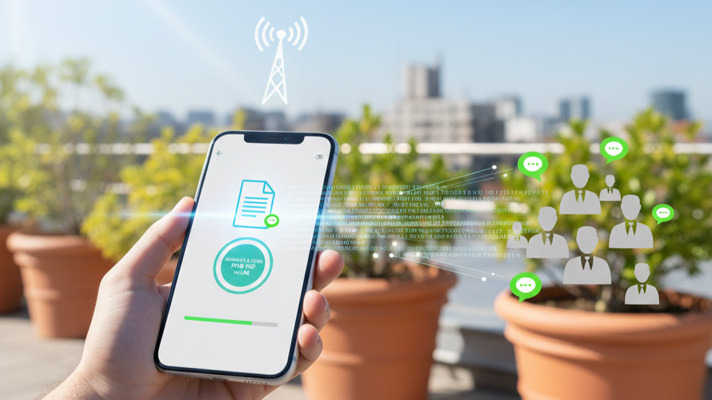 外出先でもスマホでPDF生成その場で送信する画像